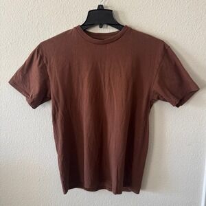PacSun Brown Crew Neck T-Shirt Women S 100% Cotton Basic Tee Regular Fit Casual